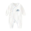Newborn cotton one-piece dress for boys and girls, constant-temperature pajamas for all four seasons, jacquard tie cartoon wardrobe for newborns Item Picture